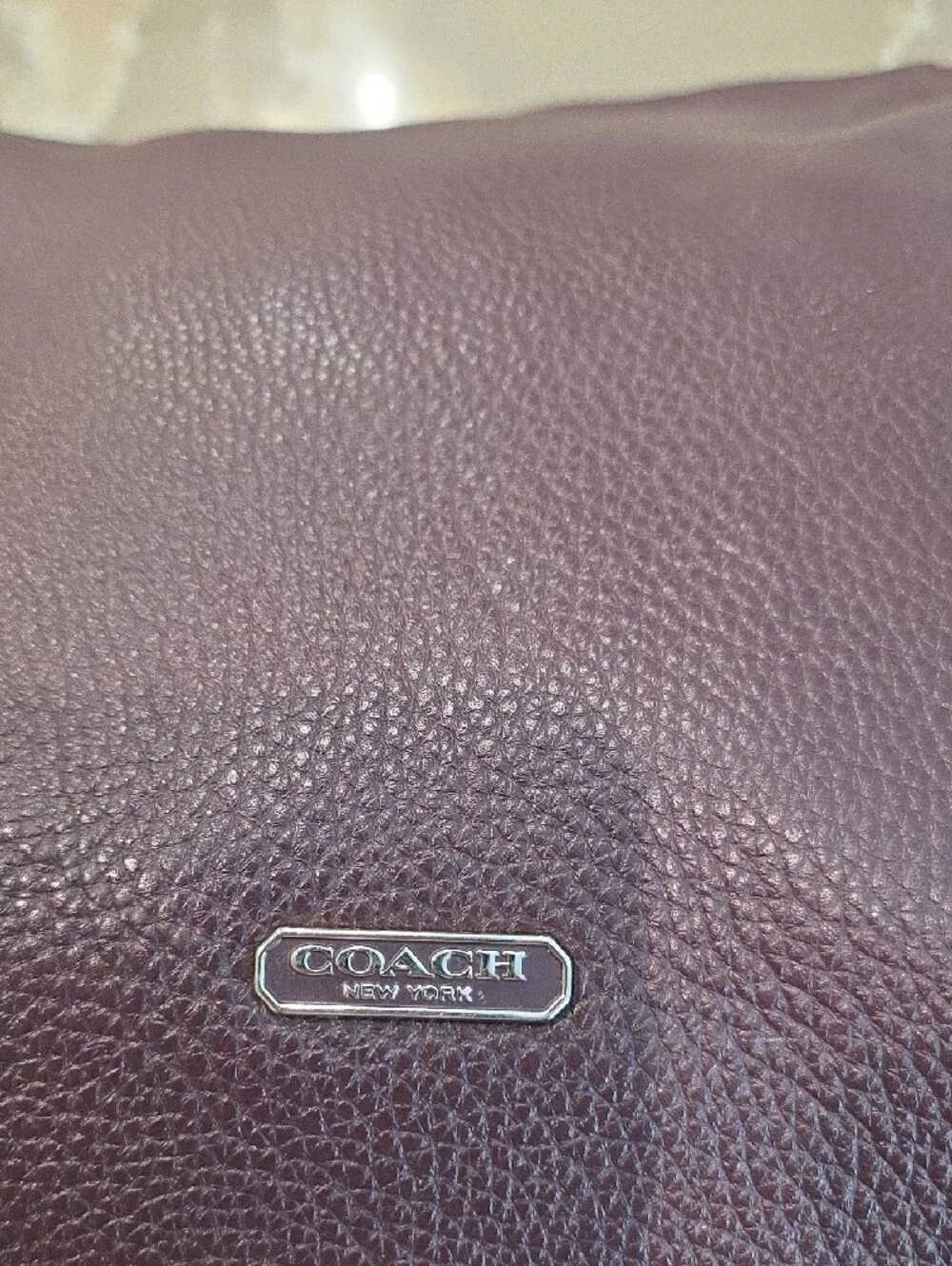 Coach Plum Leather Hobo Bag with Matching Wallet